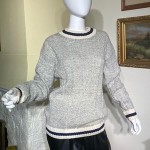 Vintage Daniel Hechter Wool Blend Cable Knit Preppy Sweater